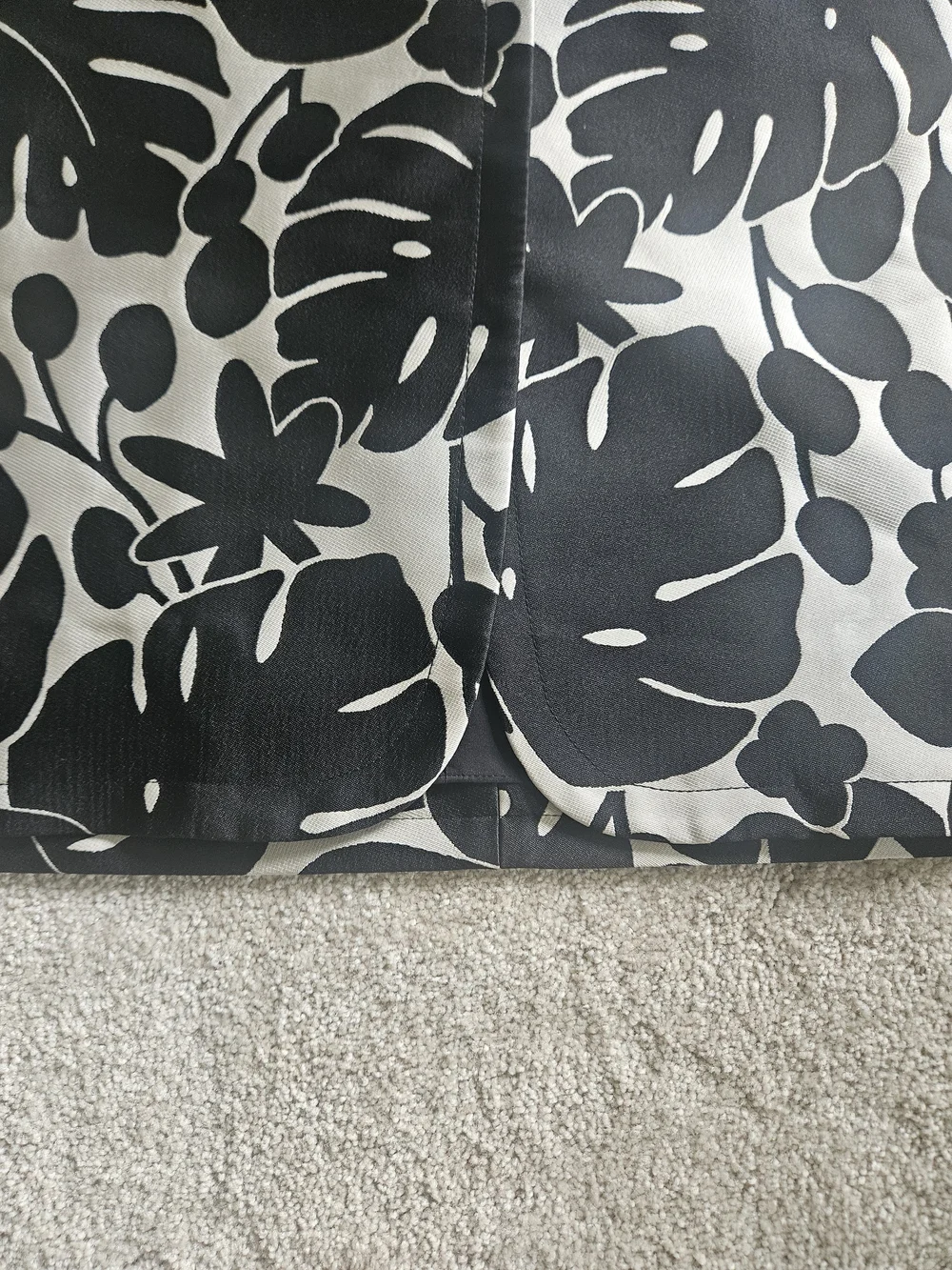 Kate Spade Monstera Grove Jacquard Midi Skirt Black Cream Sz 12